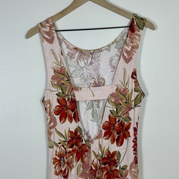 Paper Heart Anthropologie Womens Floral Linen Blend Sleeveless Maxi Dress XL - Picture 4 of 11